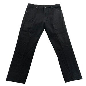Wrangler Mens Jeans 38x30 Black Denim Straight leg Classic Casual Relaxed Fit